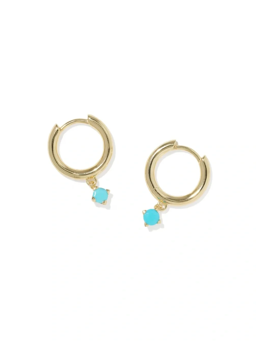 Kendra Scott Maisie 18k Gold Vermeil Huggie Earrings in Turquoise / December NWT